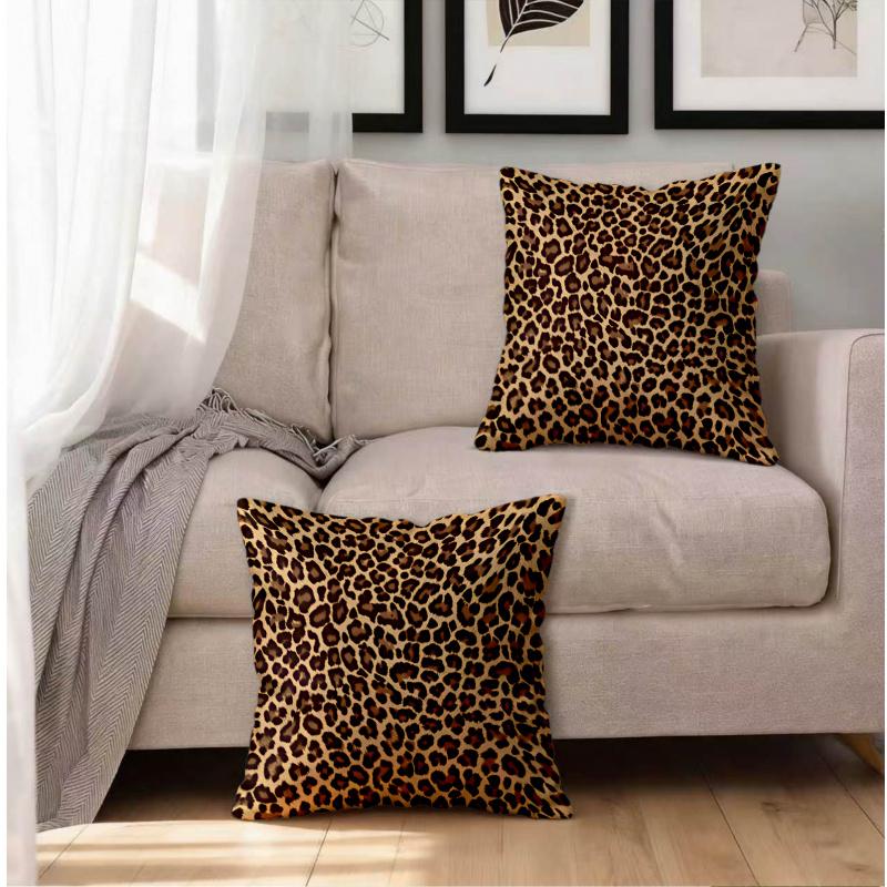 18X18 Inch Classic Leopard Print Throw Pillow, Soft Skin-Friendly Cushion, Stylish Home Sofa Decor Pillow Ideal Family Gift