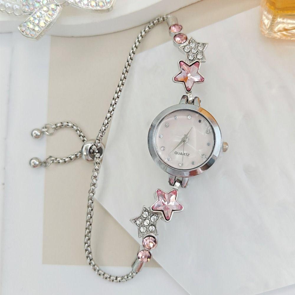 Alloy Star Chain Watch Adjustable Quartz Watch Fashion Ladies Wristwatch  for Women Girls