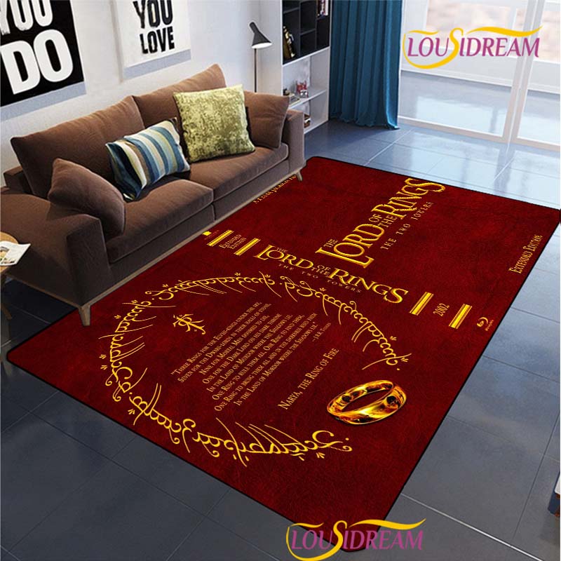 Lord of the Rings Carpet for Living Room Bedroom Rug Kitchen Door Unslip Floor Mats Birthday Gift Photography Props Alfombra Rug