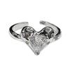 Heart Mang Qimeng~ Love Zircon Sweet Cool Wind Open Ring Diamond Ring Female Super Flash Fairy Ring Niche Index Finger Ring