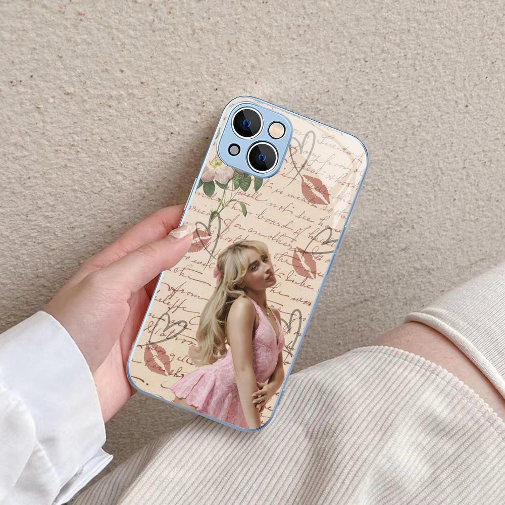 Obal na telefon Singer S-Sabrina C-Carpenter Pro IPhone 14 13 12 Mini 11 Pro XS Max X XR 14 Plus Kryt z tvrzeného skla