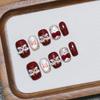 Red Cat Eye Lion Nail Art Stickers - Detachable Handmade Wearable Nails