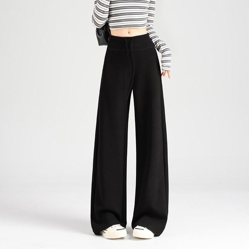 

2026 Women s Slim Fit Black Yoga Pants: Early Spring, Slightly Flared Wide Leg Sweatpants L, 58-63 kg