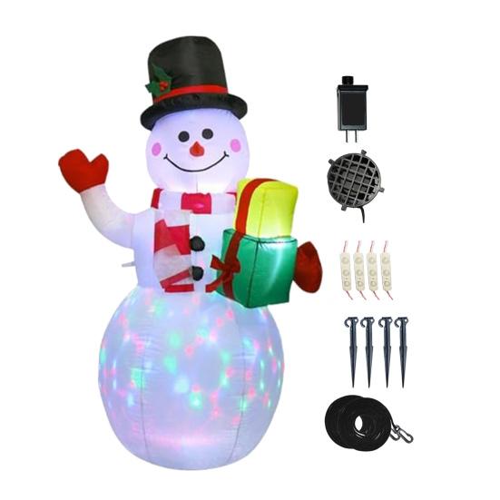 

Надувной Рождественский Снеговик Наружное Украшение со Светодиодной Подсветкой Большой Надувной Снеговик в Черной Шляпе для Улицы Двор Сад Газон Декор для Вечеринки US Plug A