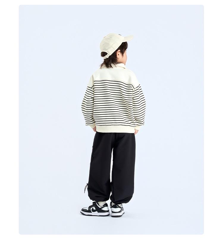 Kids' Windproof Woven Cuffed Casual Pants - 2025 Autumn Korean Style