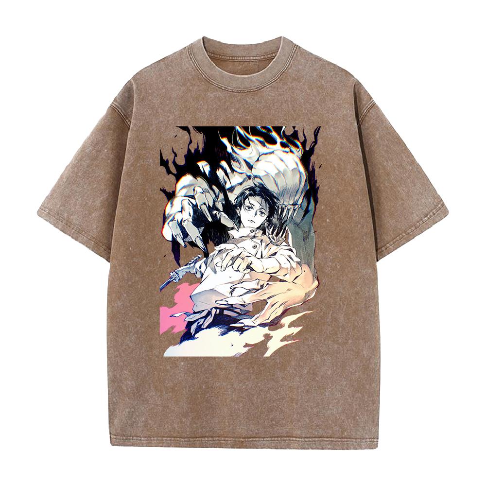 Okkotsu Yuta Orimoto Rika Printed Tee Anime Jujutsu Kaisen Tshirt Men Women Retro Washed T-shirts Harajuku Casual Cotton T Shirt