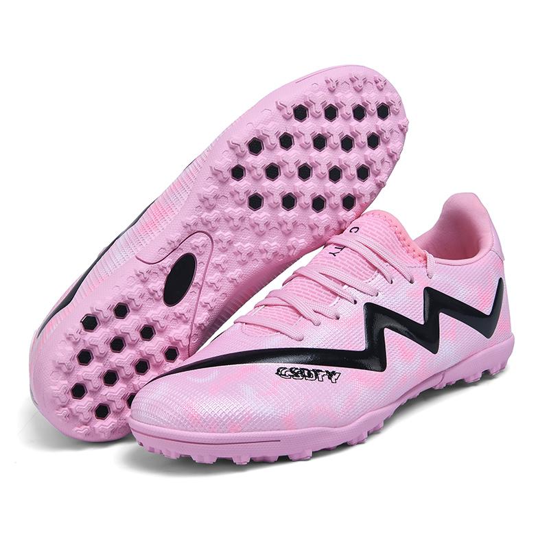Fußballschuhe für Männer/Frauen, fünffarbig, weiche Unterseite aus Gummi, kurzer Schaft, hergestellt in Lammers-Leder, Fußballschuhe für Kinder, Fußball-Sneakers