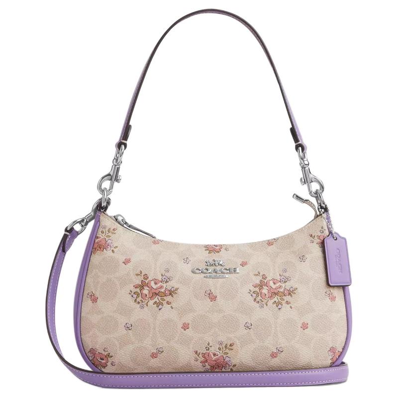 Coach Teri 24 Adjustable Detachable Shoulder Strap Coated Canvas Shoulder Handbag Medium Women's Multicolor