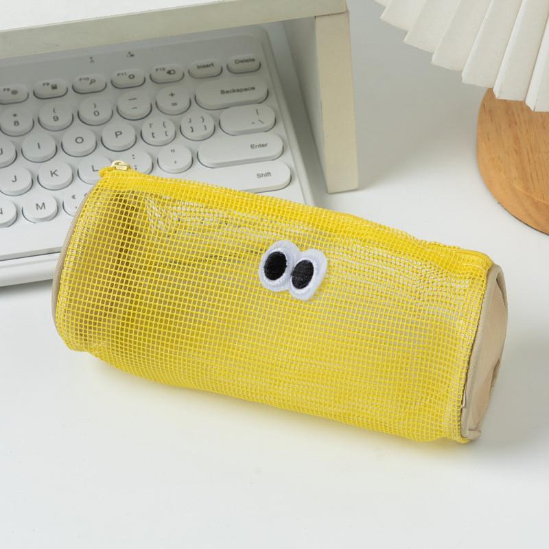 Nylon Cute Pencil Bag With Mesh Design And Spacious Storage For Gift School