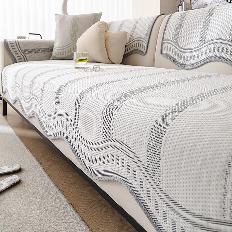

Summer Sofa Cushion New High-End Cool Ice Silk Straight Row Sofa Mat Seat Cushion Sofa Cover Cover Cloth 70*70cm