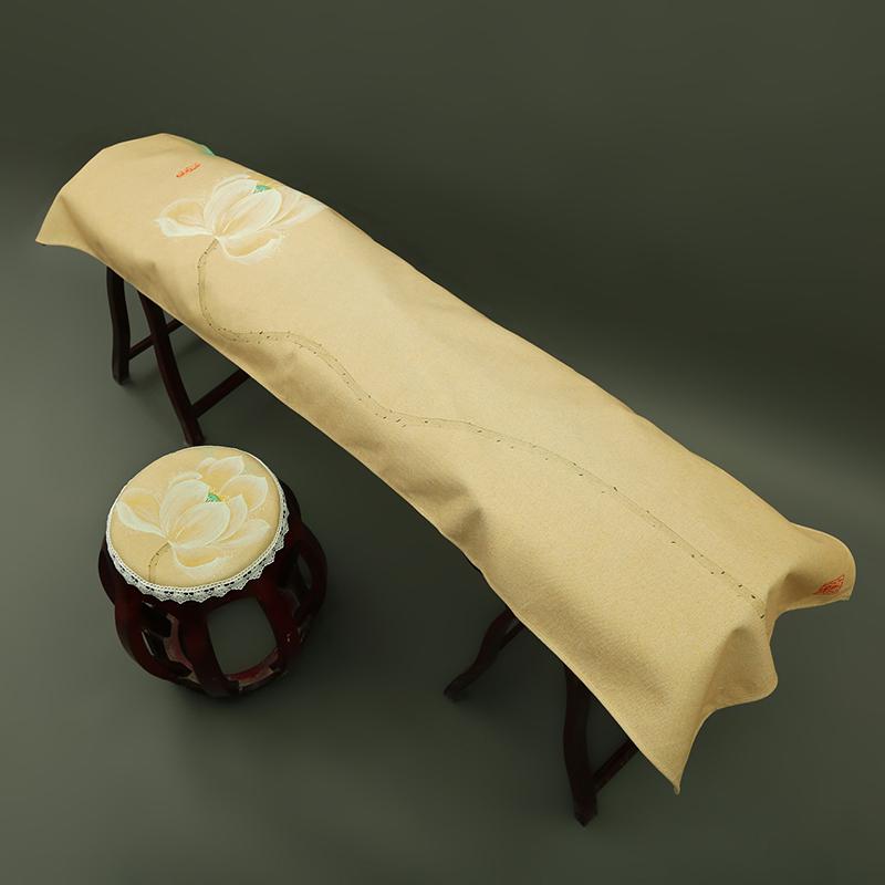 163-165cm Chinese Ancient Style Elegant Guzheng Cover Dust Cover Edge Classical Literary Piano Organ Keyboard Furniture Cover