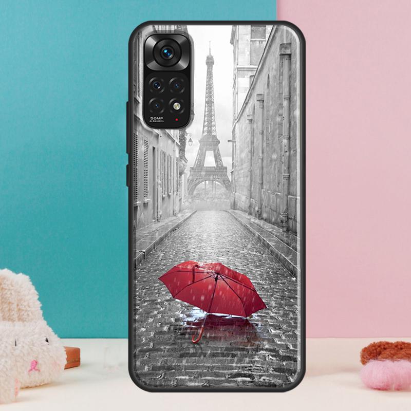 Red Umbrella Eiffel Tower Case For Xiaomi Redmi Note 14 13 12 Pro 11 9 10 9S 10S 11S 12S Redmi 14C 13C 10C 12C Cover