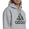 Adidas Solid Color Hooded Pullover With Logo Print Men Sweatshirt Grey HL6927