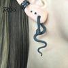 Silver Serpent Ear Jewelry 1 Pair Vintage Gothic Snake Earrings, Retro Punk Front Back Lightweight Comfortable Studs Stud Halloween Animal Statement