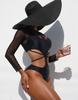 Women's Swimsuit Black One Piece Bikini Back Tie Cutout Sexy Brazilian Beachwear Bathing Suits