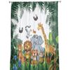Tropical Jungle Cartoon Animal Giraffe Lion Elephant Tulle Curtain Voile Transparent for Bedroom Living Room Sheer Curtains