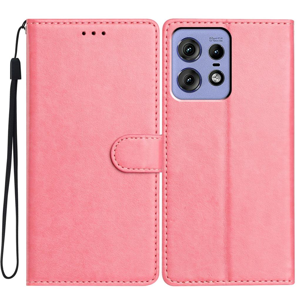 For Motorola Edge 50 Pro 5G Leather Phone Case Wallet Stand Cover with Handy Strap