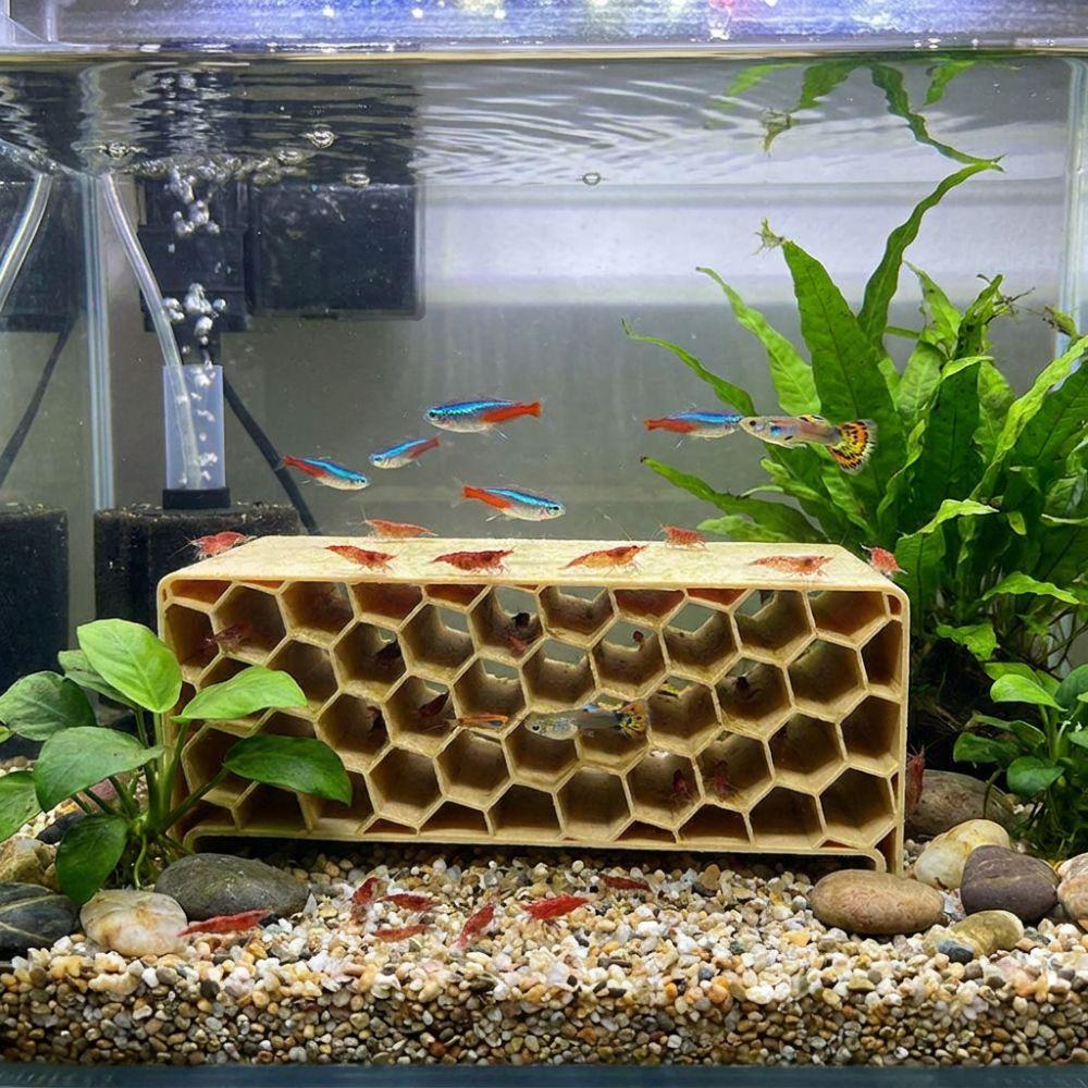3D Printed Fish Shrimp Hideout Shelter Safe House Hollow Out Aquarium Underground Cave Plastic Grid Multi-level