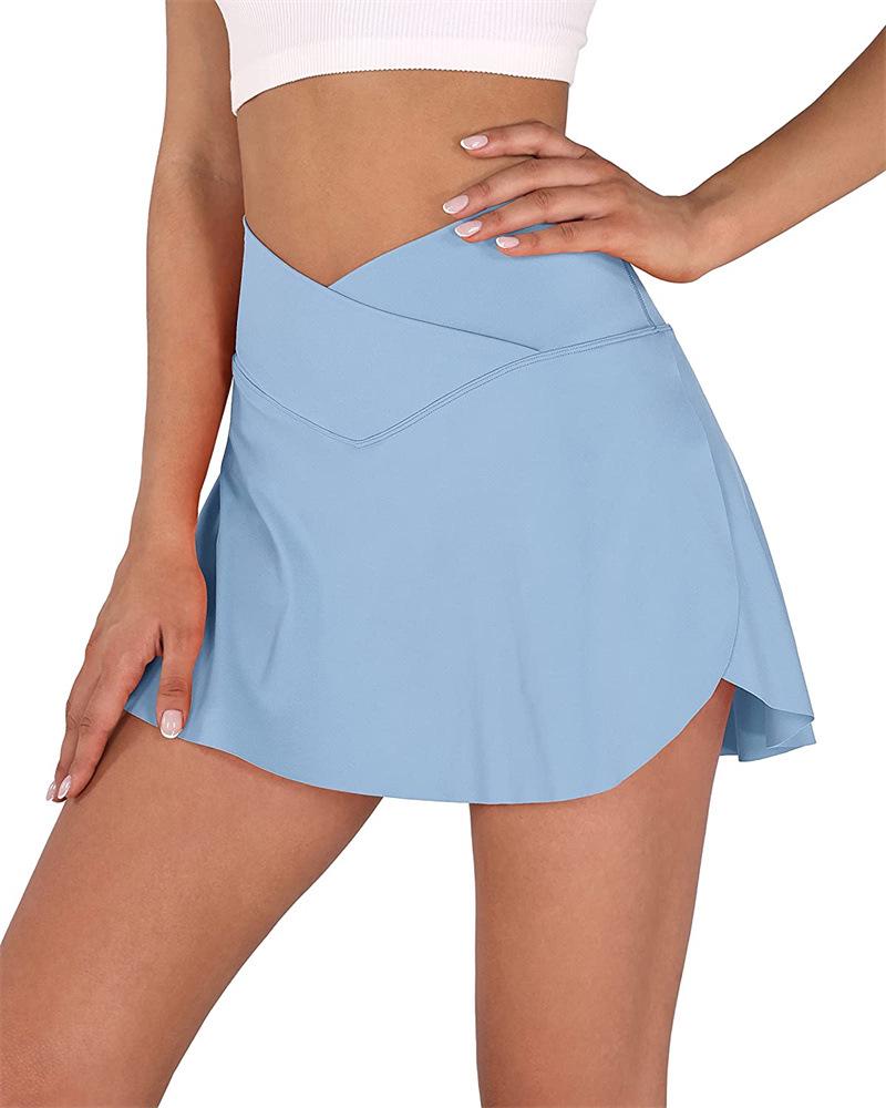 

Женская быстросохнущая теннисная юбка-шорты с карманами - Защита от просвечивания, Дизайн акулья кожа XY8-12 Small