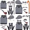 Halloween Costume Set For Kids Featuring Short Black Wig And Grandpa Beard Accessories