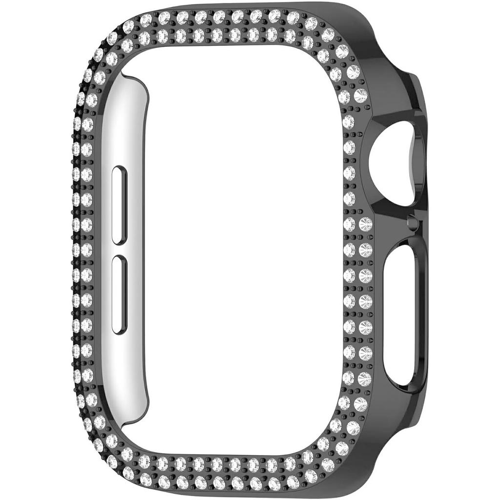For Apple Watch Series 10 42mm PC Case Hollow Design Rhinestone Decor Watch Frame Cover