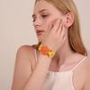 Colorful Woven Flower Bangle Vintage Hand Ring Retro Raffia Grass Bracelet  Gift