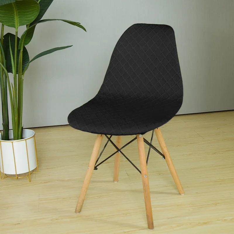

Luxury Elastic Shell Chair Cover Stretch Dining Room Scandinavian Chair Cover Adjustable Seat Cover Jacquard Slipcover Removable univeral