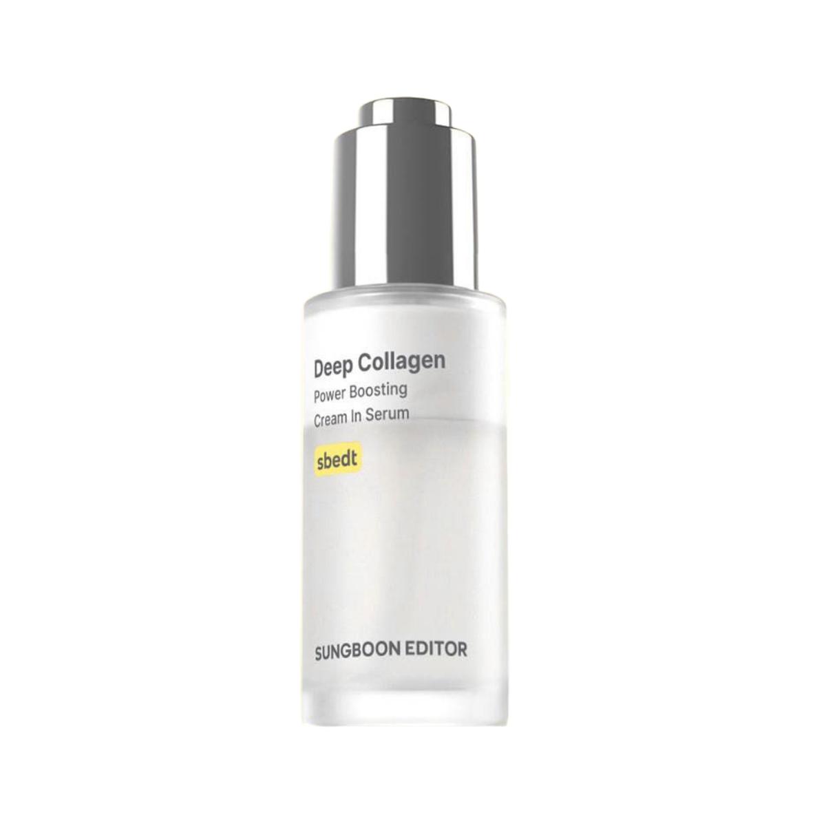 SUNGBOON EDITOR Deep Collagen Power Boosting Cream in Serum Straffend Feuchtigkeitsspendend 30ml Kollagen Serum Gesichtsessenz gray