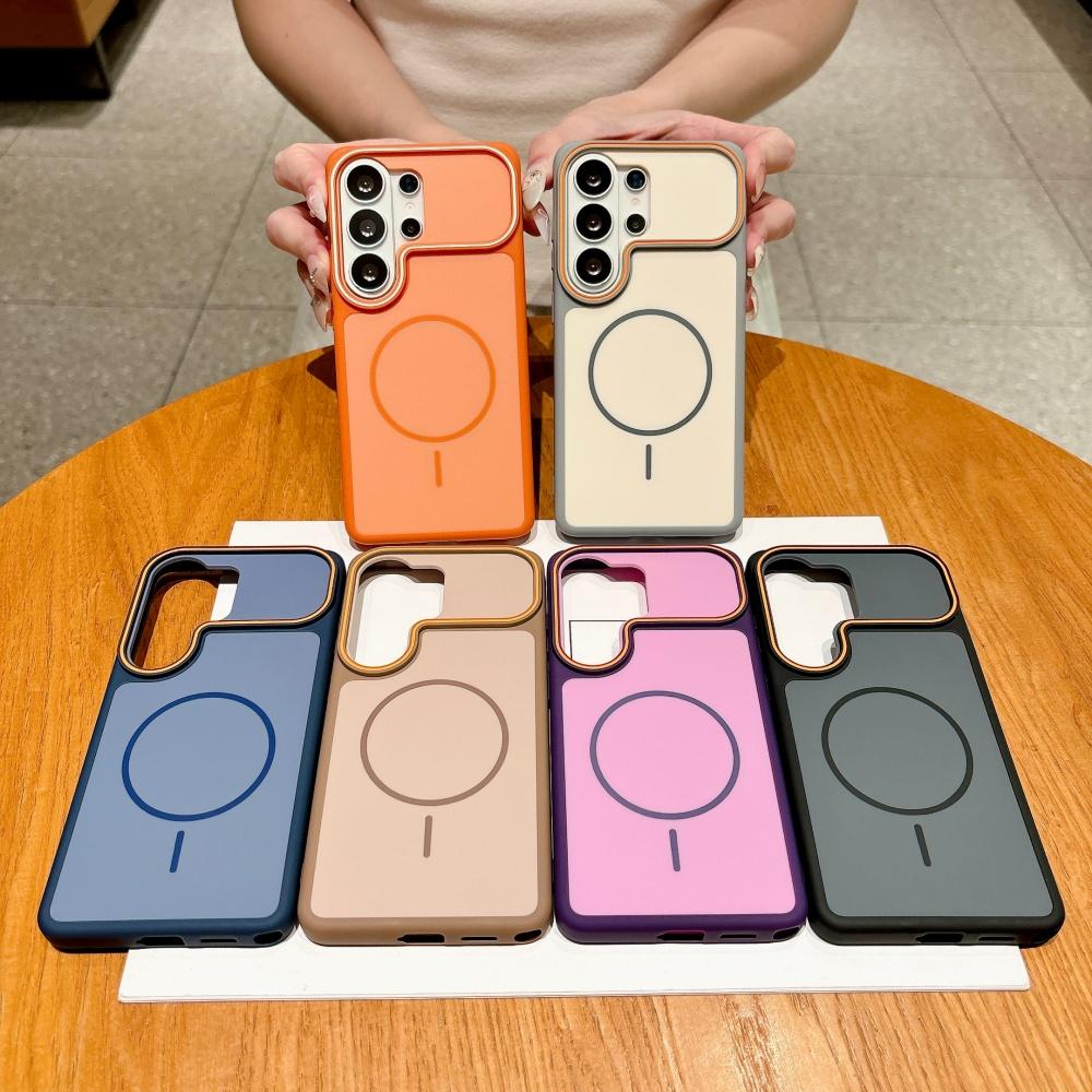 Luxury Color Collision Matte Magnetic Case for Samsung Galaxy S26 S25 S24 Ultra S26Plus S25 S24 S23 For Magsafe Shockproof Cover