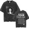Vintage Washed Rapper Bruno Mars New Album  Graphic T Shirts Mens Hip Hop Pop Loose Fashion Short Sleeve Tshirt Streetwear