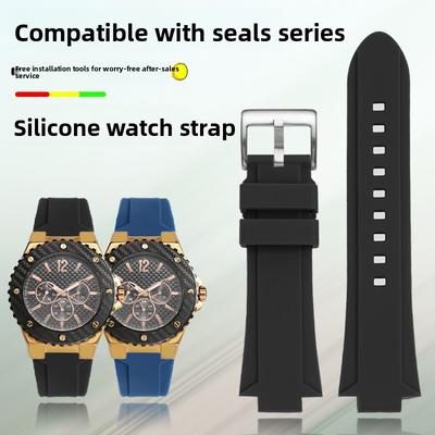 26*14mm Resin Strap For GUESS W0149L5 Soft Silicone Rubber Protruding Mouth Watch Band Men Sport Waterproof Bracelet Accessories
