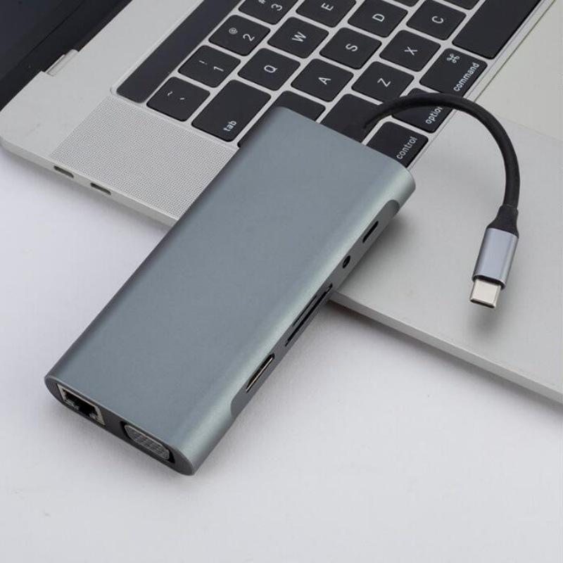 11-in-1 USB 3.0 Type-C Hub with VGA Expansion Dock for Laptops