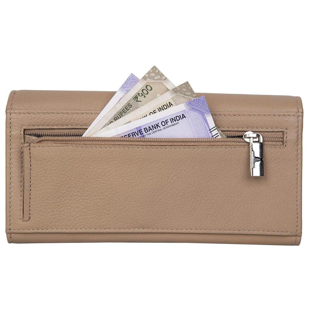 Danny Beige/Red Leather Wallet for Women