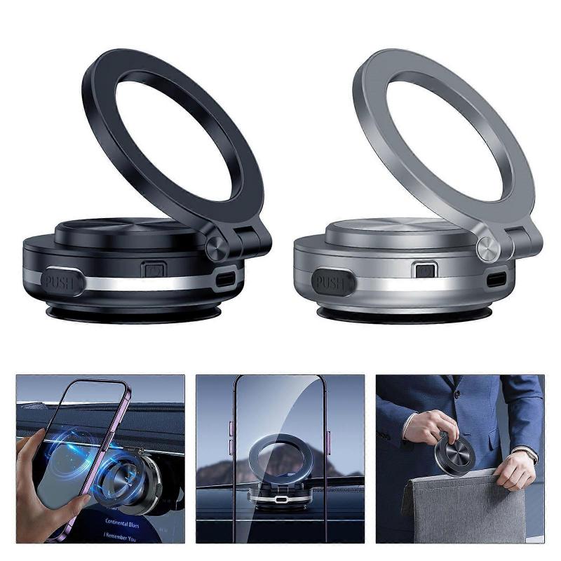 Portable Car Phone Bracket with Magnetic Vacuum Suction for Busy Commuters Navigation Video Call Safe Driving Experience  Pink