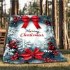 1pc Christmas Decorations Outdoor Flannel Blanket Soft All Season Polyester Throw , Perfect for Picnics & Travel , Picnic Accessory