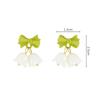 1Pair Sweet Bow Bell Orchid Stud Earrings For Women Girls Elegant Exquisite Versatile Advanced Sense Bowknot Earrings Jewelry