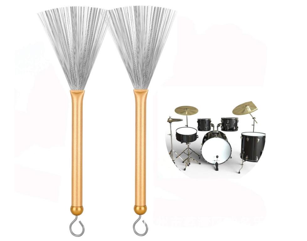 Retractable Steel Wire Drum Brushes for Jazz Drum Kits