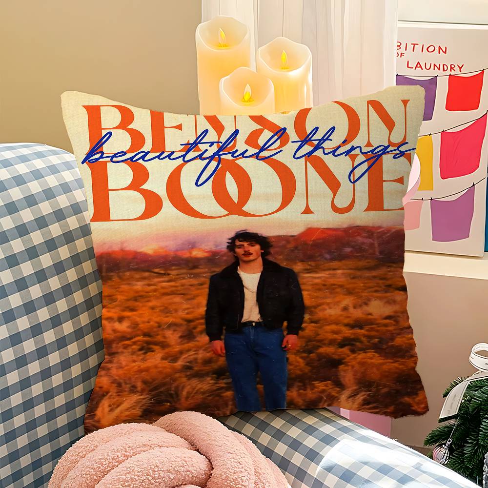 Cuscino Regalo Cantante B-Benson Boone Decorazione Ufficio Domestico Cuscino Camera da Letto Divano Auto CopricuscinoFedera