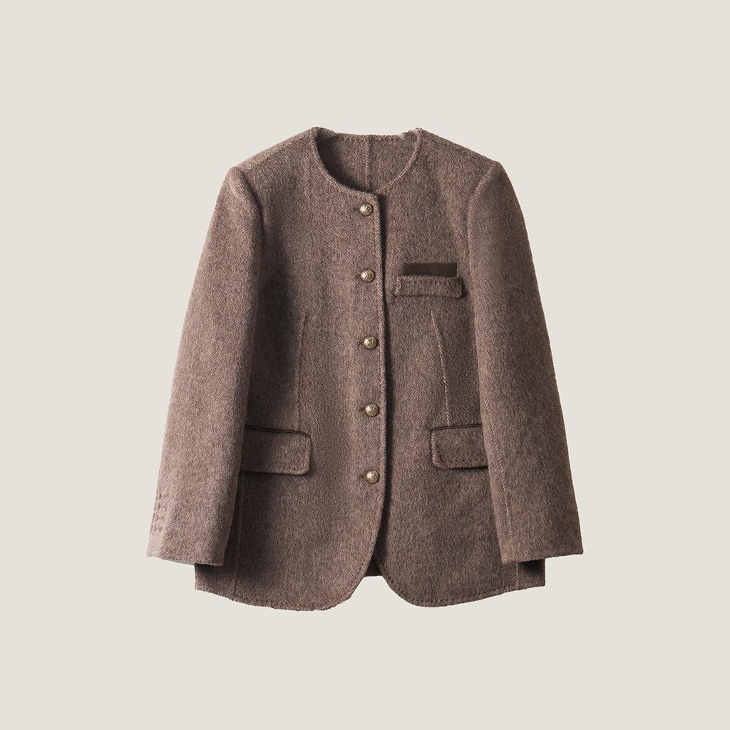 Suit Woolen Short Jacket Women's Spring Temperament Commuter Coat High-end Versatile Woolen Top Neat