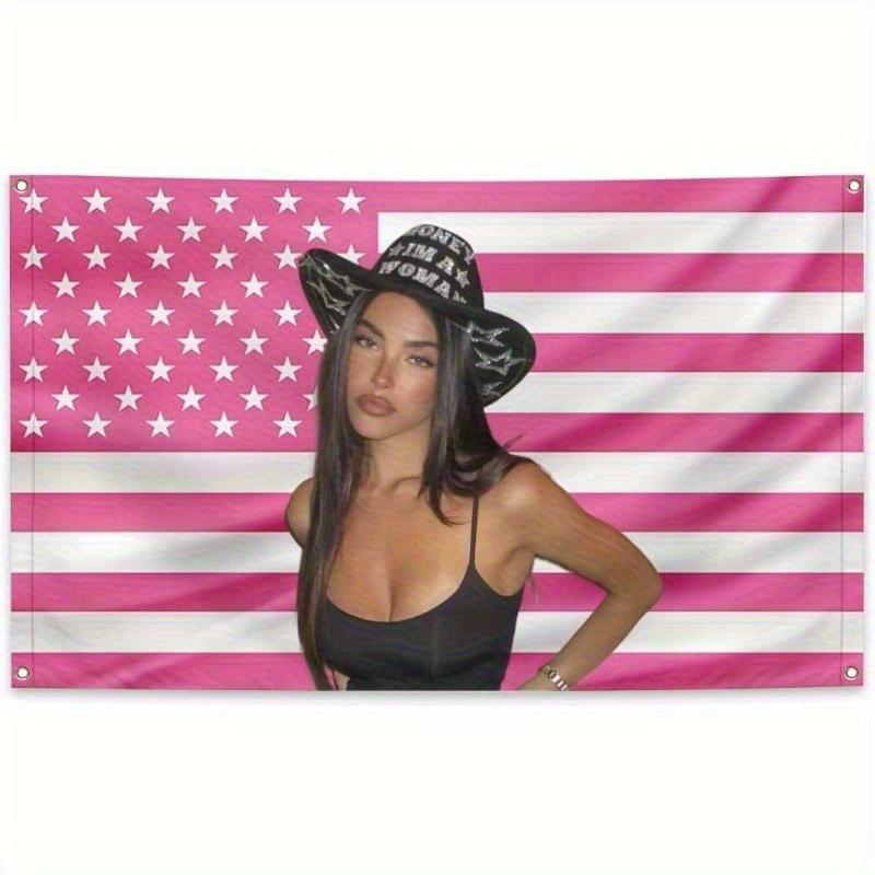 1pc Pink American Flag Land That I Love Design Perfect for Indoor Outdoor Parties Patio College Dorm Decor Independence Day 74x94cm(29x37in)