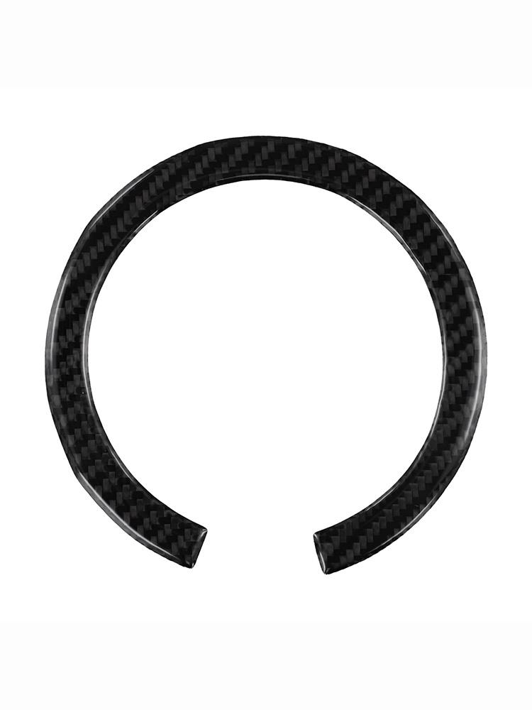 Carbon Fiber Steering Wheel Horn Ring Cover For MINI For Cooper F56 2014-21 130MM*120MM Lightweight Scratch-Resistant