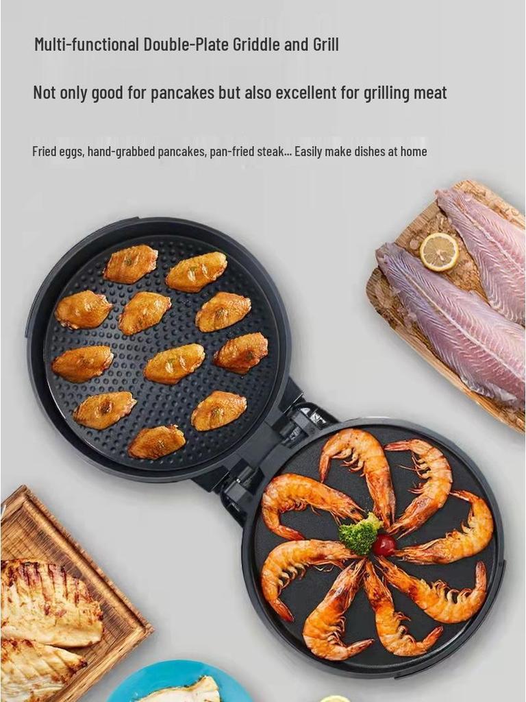 Elektrický palačinkovač s oboustranným ohřevem a prohloubenou plotnou - Komerční a domácí grilovací pánev