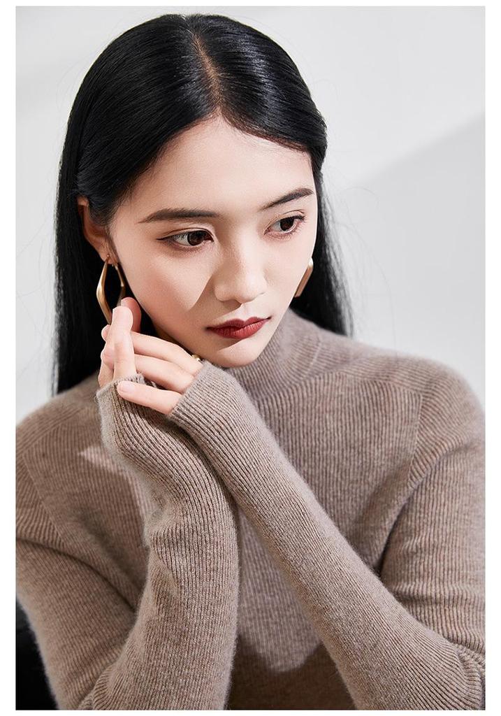 Women's Autumn/Winter 2025 Half-High Neck Slimming Knit Sweater - Comfortable & Fashionable Base Layer Top