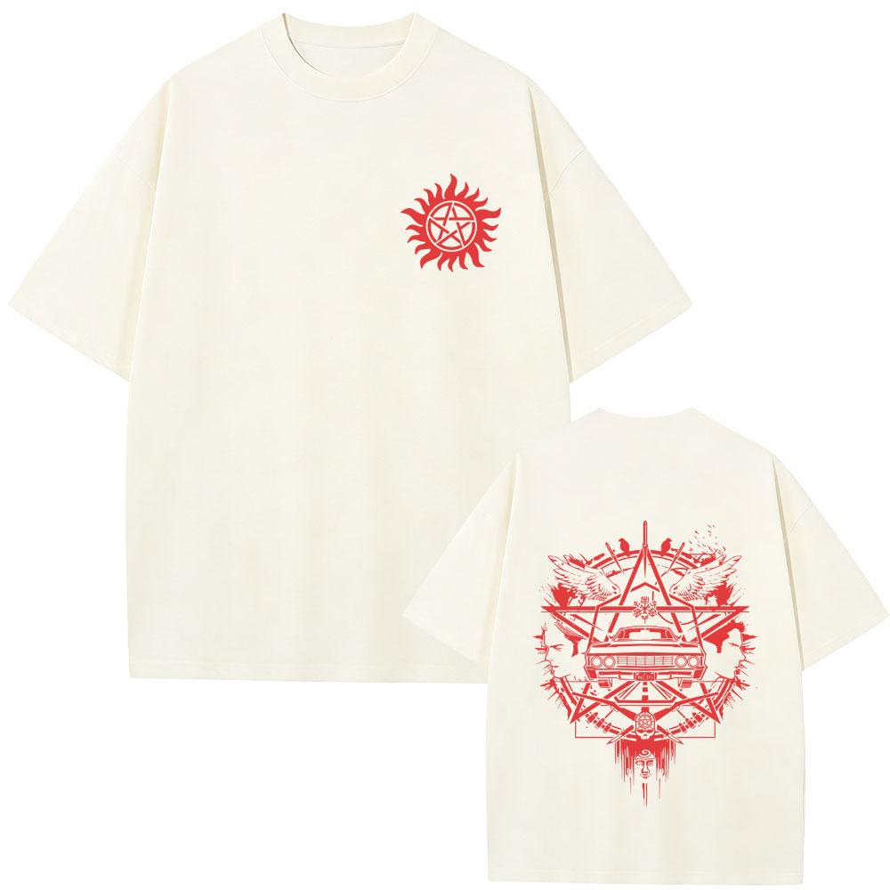 Supernatural Graphic Tshirt Summer Unisex Women Fashion Casual Soft Cotton Short Sleeve Unisex Cosplay Oversized Crewneck Tshirt