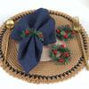 6pcs Simulation Christmas Pine Needle Napkin Ring PVC Napkin Buckle Napkin Holder  Banquet