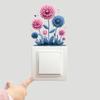 Self-adhesive Hydrangea Flower Plant Switch Stickers for Bedroom Living Room Socket Wall Decor