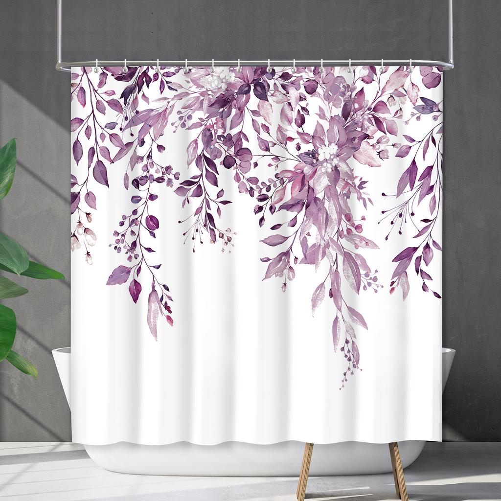 Shower Curtain Waterproof And Mildew-Proof 3D Digital Printing Plant Printing Shower Curtain Child Bathroom Partition Curtain