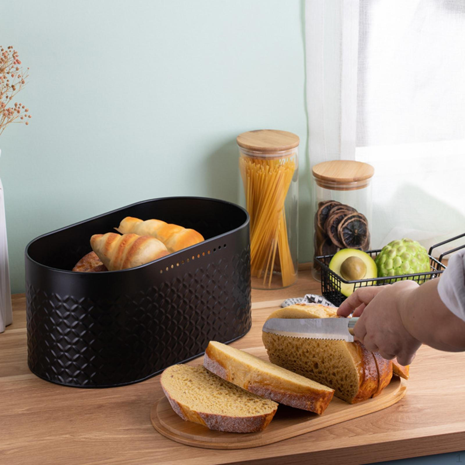 

Металлический контейнер для хранения хлебной коробки для кухонной столешницы чёрный