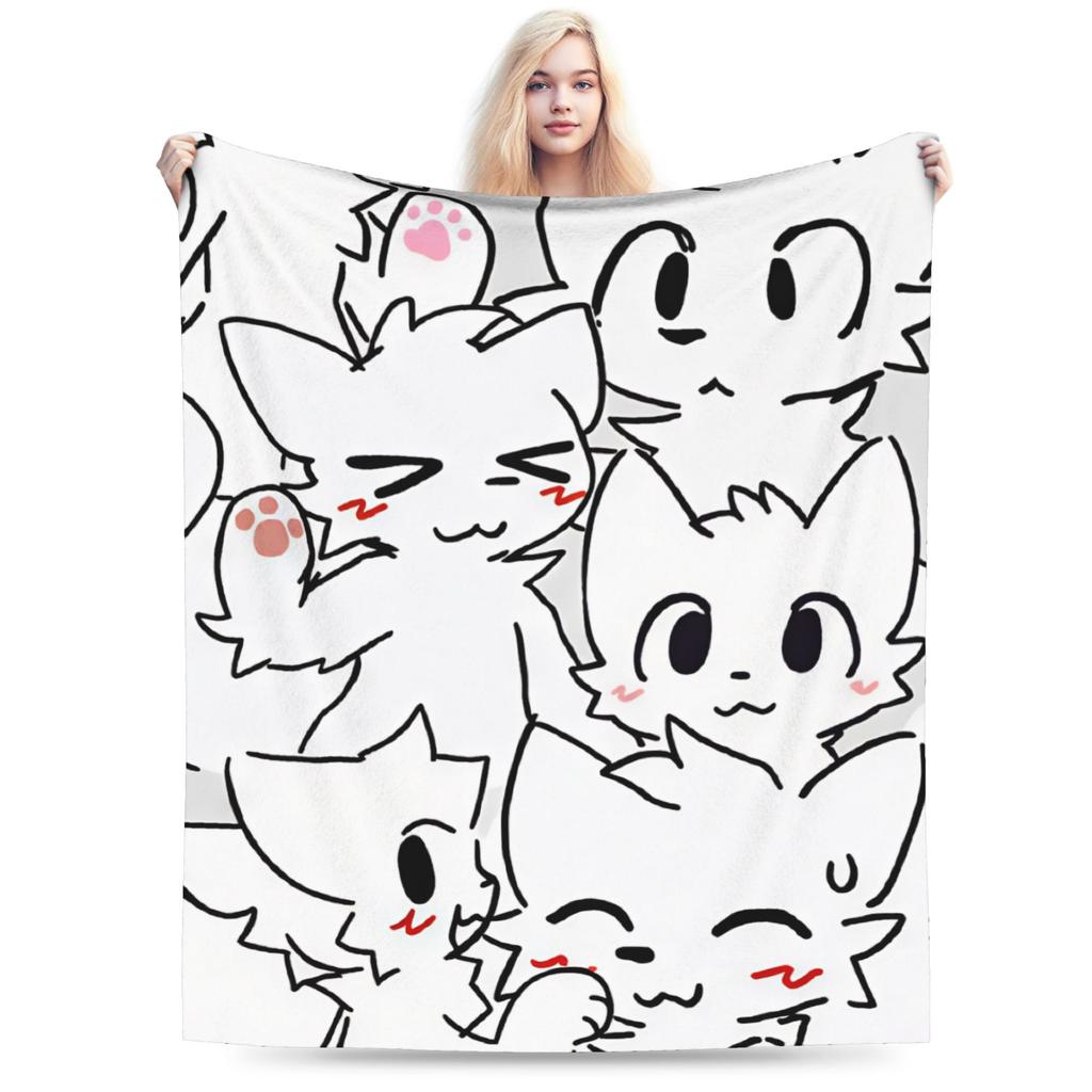 Boykisser Silly Cat Blanket Warm Soft Funny Plush Throw Blanket For Kids Home Decor Flannel Bedspread Bed Cover