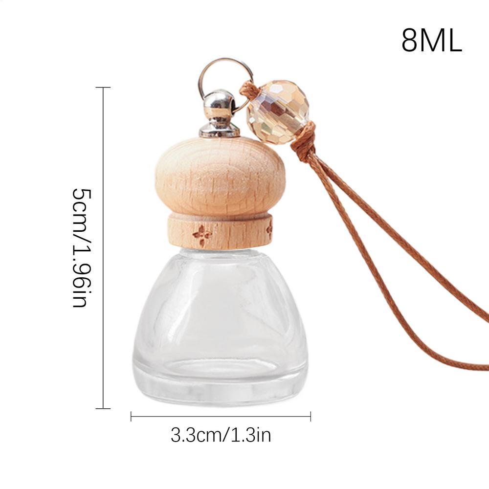 1PC 8ml Hanging Car Air Freshener Diffuser Empty Pendant Perfume Aromatherapy Bottle Clear Glass Refillable Car Ornament